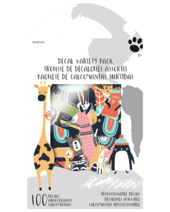 Illustrated Animals Decal Variety Pack (100-Pack)