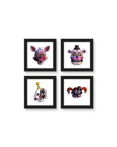 Gallery Pops Five Nights At Freddy's - Animatronic Headshot Wall Art Bundle (4-Pack)