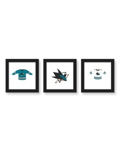 Gallery Pops NHL San Jose Sharks - Jersey Wall Art Bundle (3-Pack)