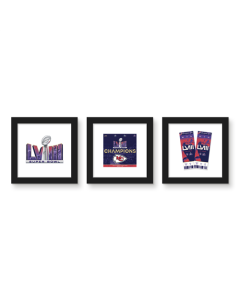 Gallery Pops NFL Kansas City Chiefs - Super Bowl LVIII Champions Wall Art Bundle (3-Pack)