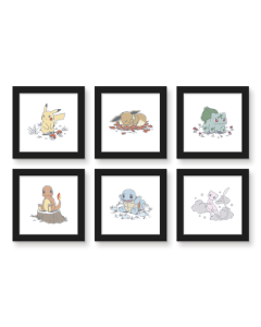 Gallery Pops Pokémon - Daily Sketch Character Wall Art Bundle (6-Pack)