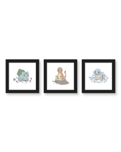 Gallery Pops Pokémon - Daily Sketch First Partners Wall Art Bundle (3-Pack)