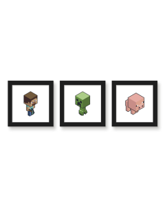 Gallery Pops Minecraft - Core Adventure Isometric Characters Wall Art Bundle (3-Pack)