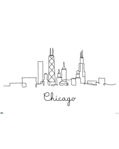 Line Art Skyline - Chicago