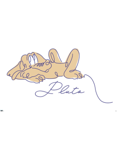 Disney Simple Moments Line Art - Pluto