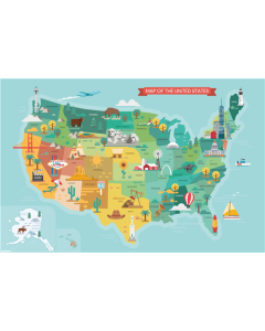 Geography - USA Map Landmarks And Icons 26