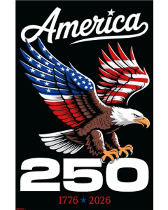 America 250 - Eagle Flying With Flag Wings