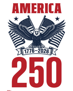 America 250 - Eagle Flying With Flags