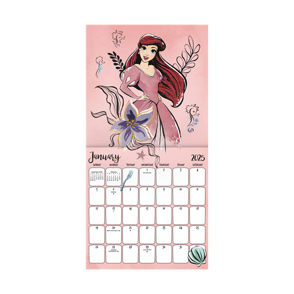 DateWorks 2025 Disney Princess Mini Wall Calendar dateworks-2025-disney-princess-mini-wall-calendar