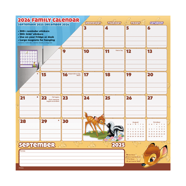 DateWorks 2026 Disney Classic Family Calendar