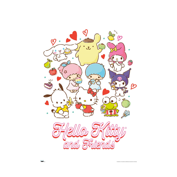 Poster Neon Trends International Hello Kitty And Friends – 56,8x86,4 Cm, Stampa Fluorescente Per Luce Nera, Poster Da Parete - 3