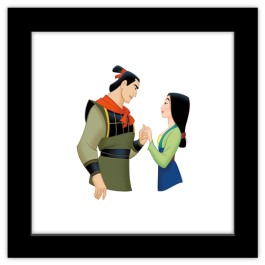 Gallery Pops Disney Mulan - Li Shang and Mulan Framed Art Print