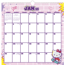 Dateworks 2025 hello kitty friends spiral wall calendar